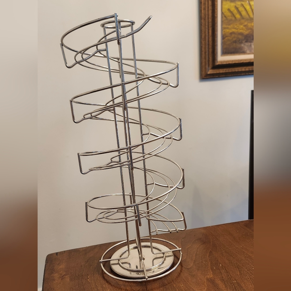 Egg Skelter Spiral Dispensing Rack Silver Chrome